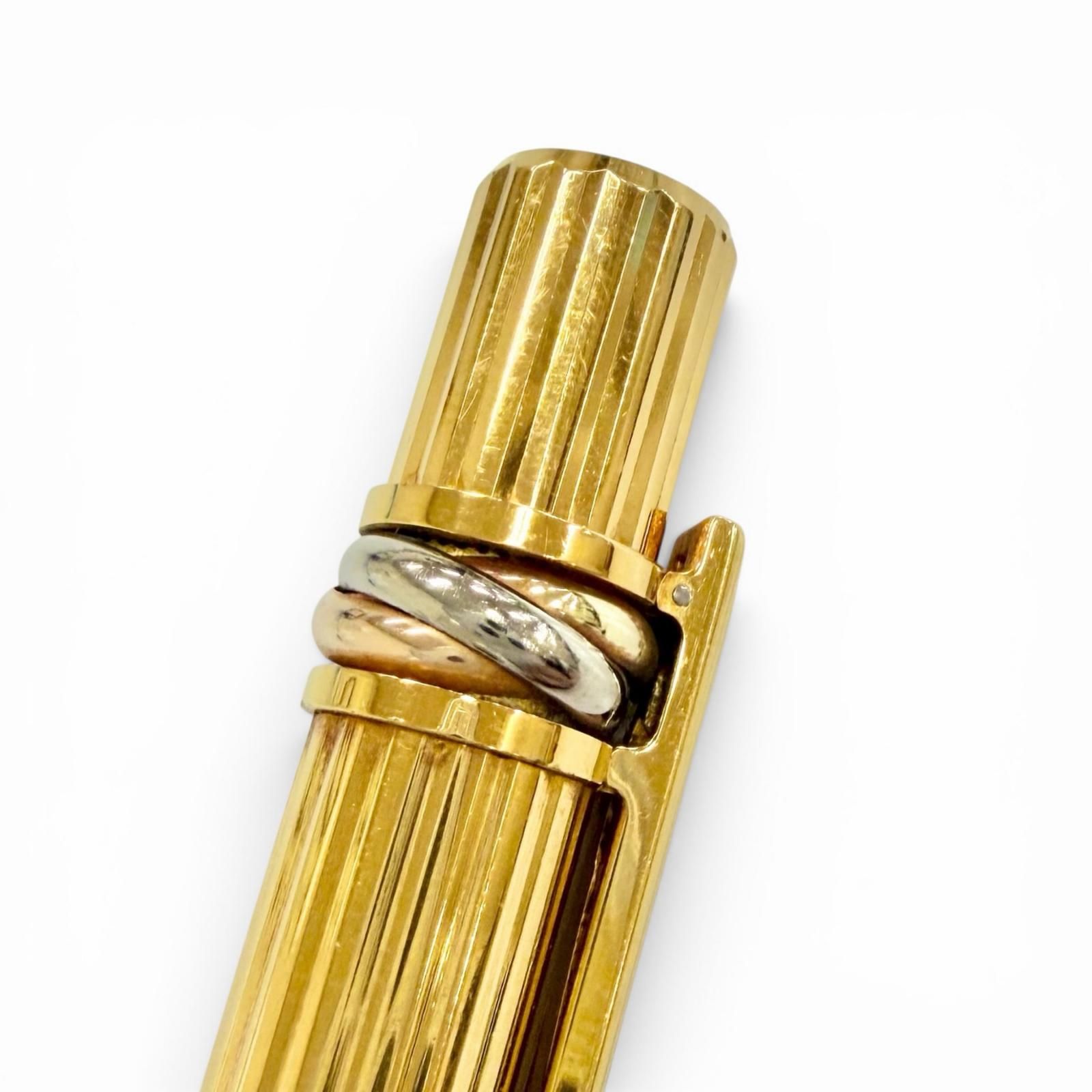 美品△Cartier カルティエ トリニティ ストライプ柄 ツイスト式