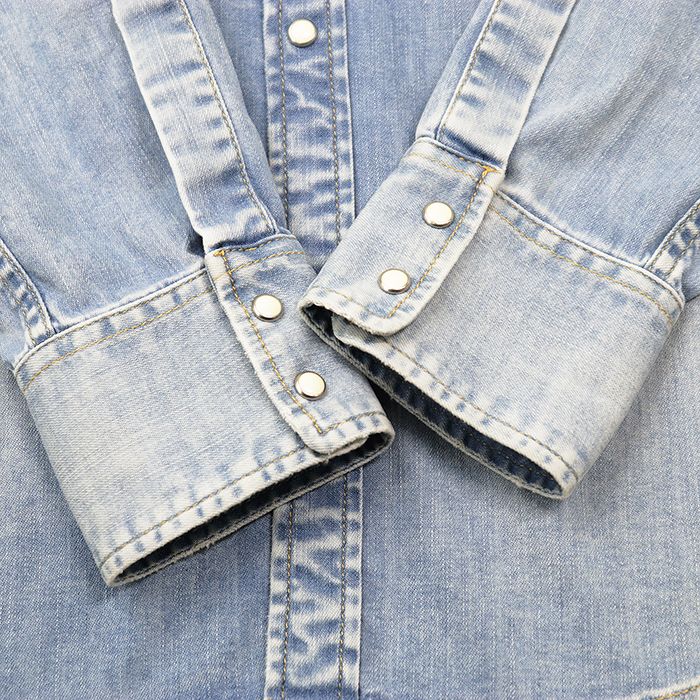 SALE【美品】DSQUARED2 ディースクエアード デニムシャツ サイズ 46 メンズ 長袖 プリント トップス タグ付属 ライトインディゴ イタリア製 SALE【美品】DSQUARED2 ディースクエアード デニムシャツ サイズ 46