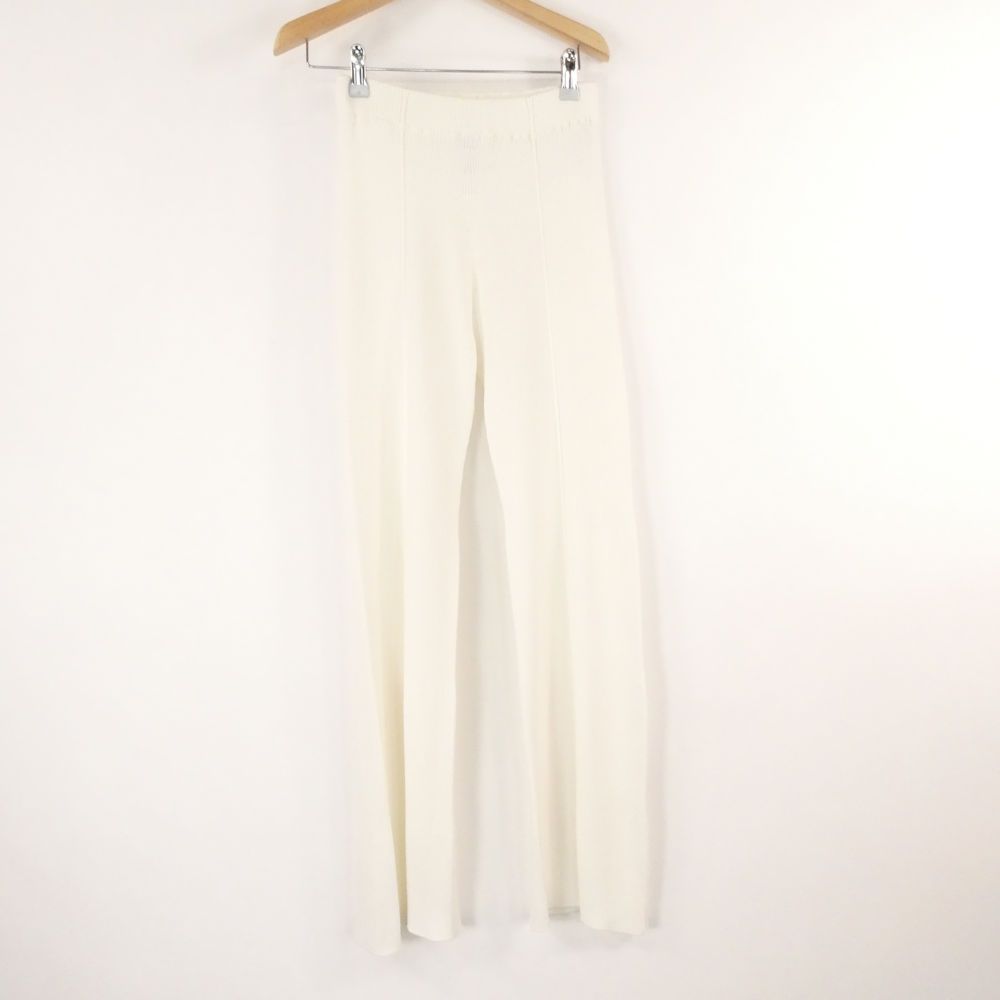美品 CFCL シーエフシーエル CF009KF070 SOFT PORTRAIT TIGHT FLARE PANTS パンツ 3 キュプラ 他 リブ ニット レディース AM8954A82