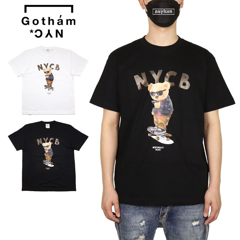ゴッサム NYC エヌワイシー Tシャツ GOTHAM NYC 半袖Tシャツ メンズ レディース ブランド 大きいサイズ おしゃれ おすすめ 人気 白 黒 綿100% ストリート gotham160 ホワイト ブラック M L XL