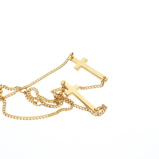 ディースクエアード DSQUARED2 Jesus Bracelets 2連クロスチェーン ブレスレット アクセサリー S ゴールド 金 S82AR0002 国内正規