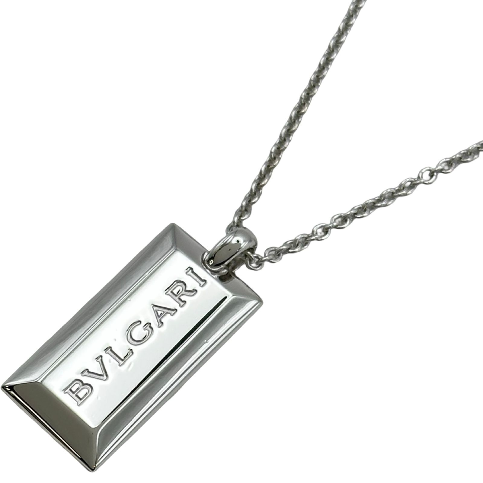 ブルガリ BVLGARI インゴット ネックレス ホワイトゴールド 750 ジュエリー
