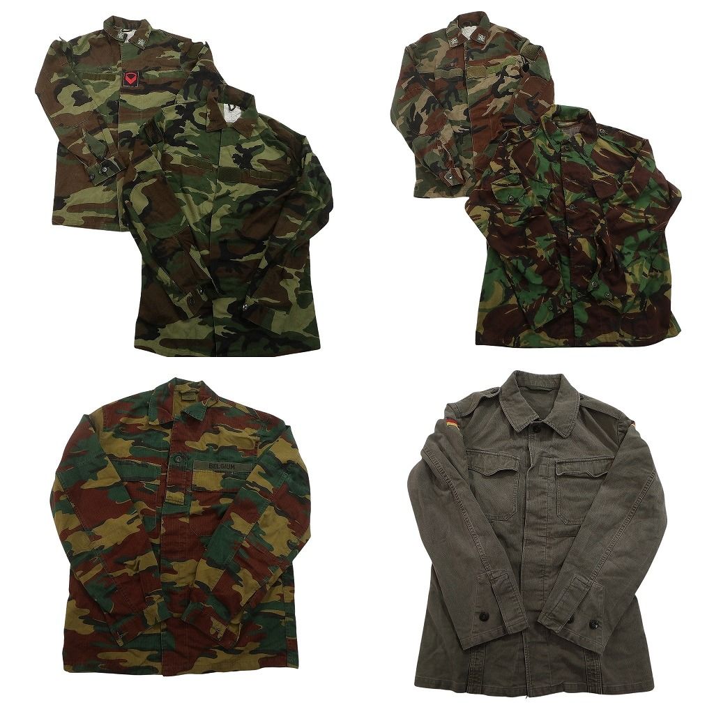 古着卸 まとめ売り ユーロミリタリー ジャケット 6枚セット ( メンズ ) ドイツ軍 ジグソーカモ DPMカモ 中古 古着 NF2616