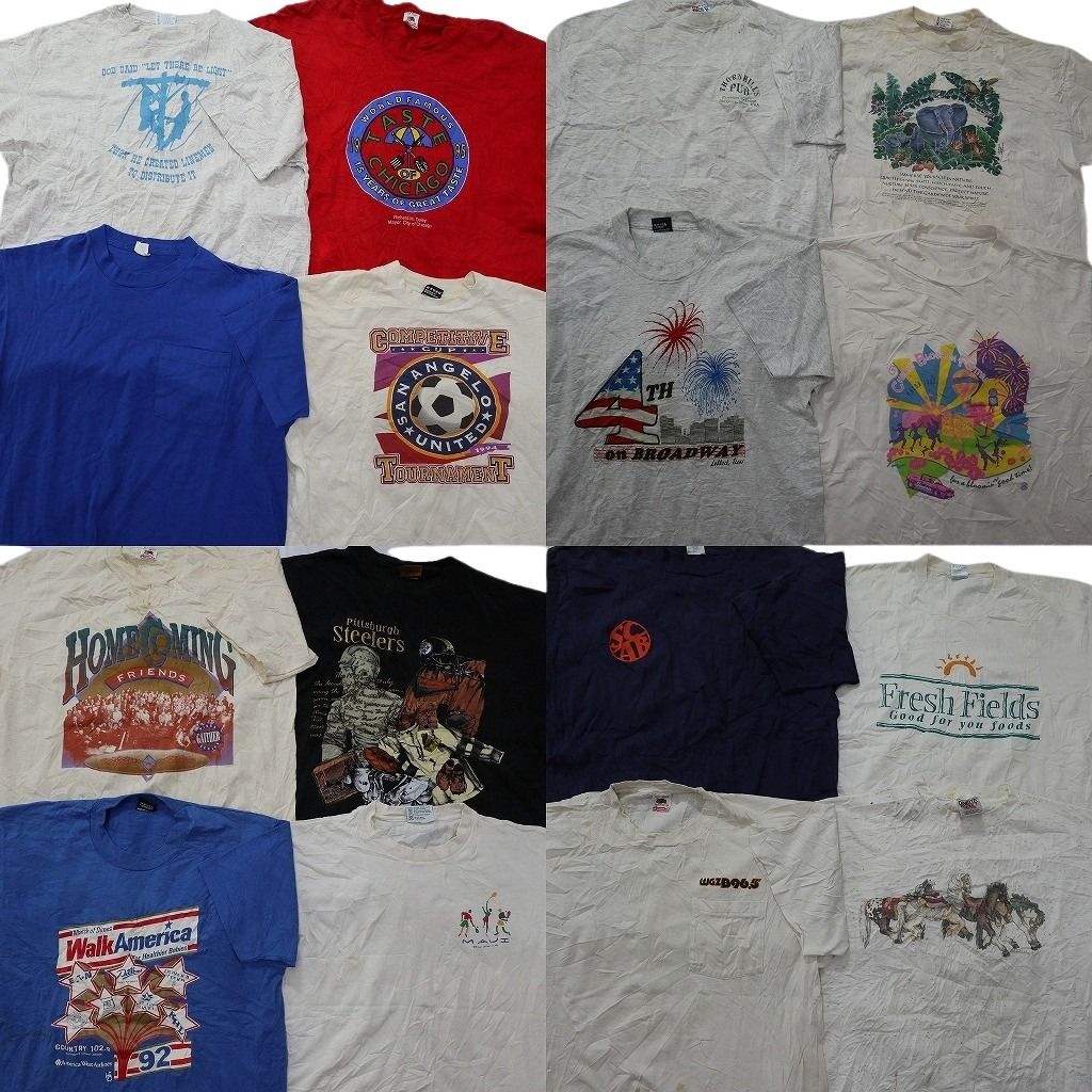 古着卸 まとめ売り ヴィンテージ シングルステッチ Tシャツ 16枚セット ( メンズ XL ) フルーツオブザルーム アニマル 動物  NF2628