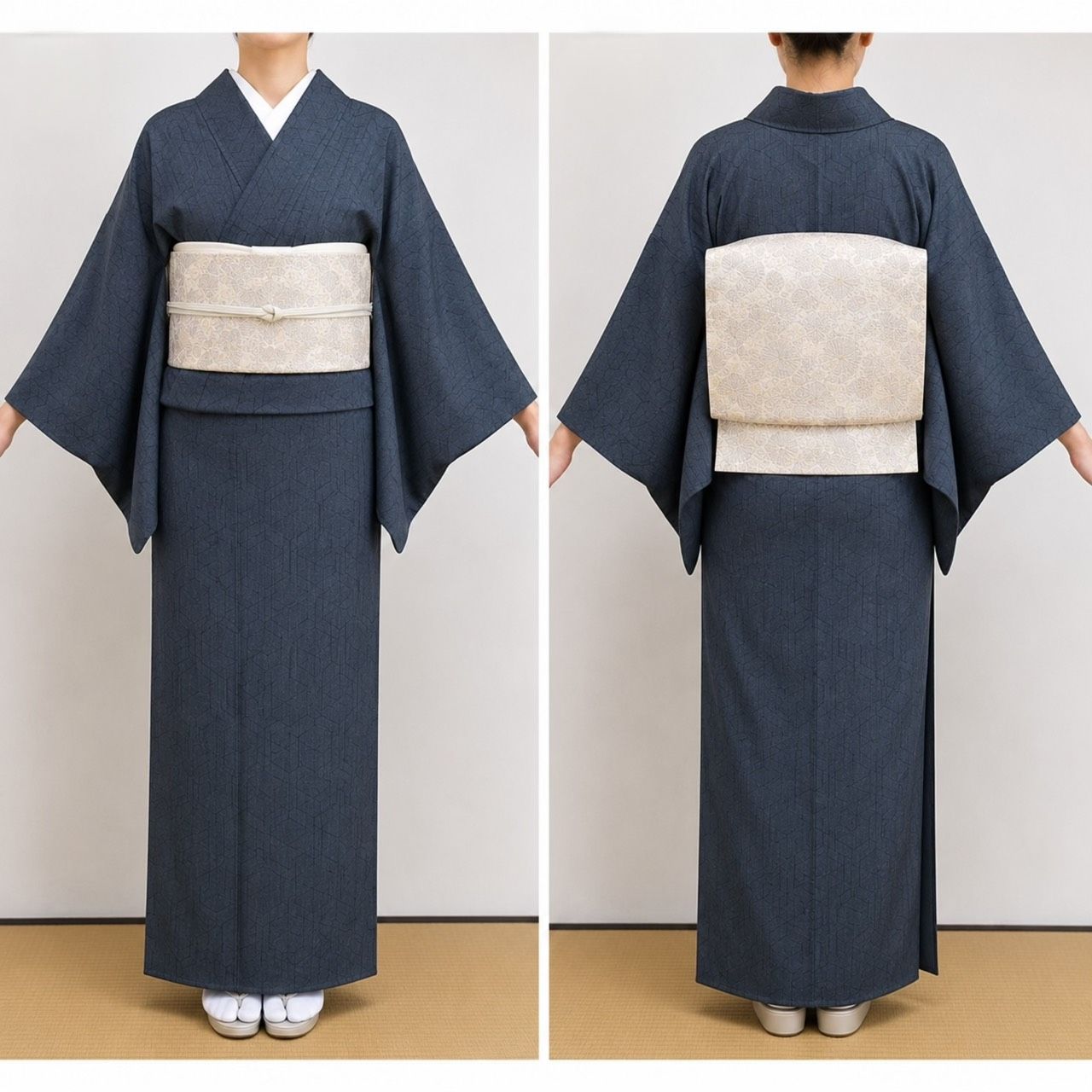 K239 美品 夏大島紬 紗 単衣 亀甲 正絹 和装 和服 着物 - メルカリ