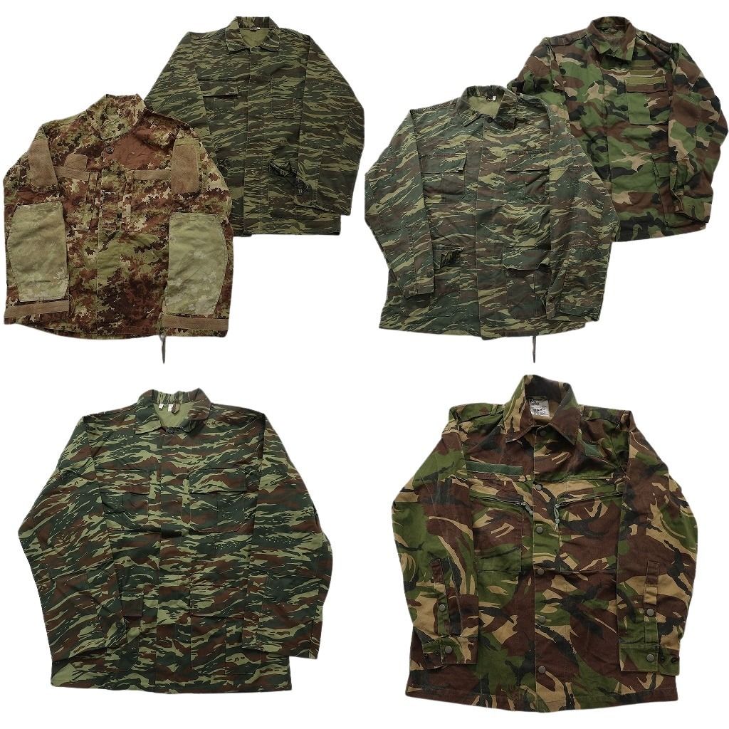 古着卸 まとめ売り ユーロミリタリー ジャケット 6枚セット ( メンズ ) カモ柄 イタリア軍 マルチポケット 中古 古着 NF2643