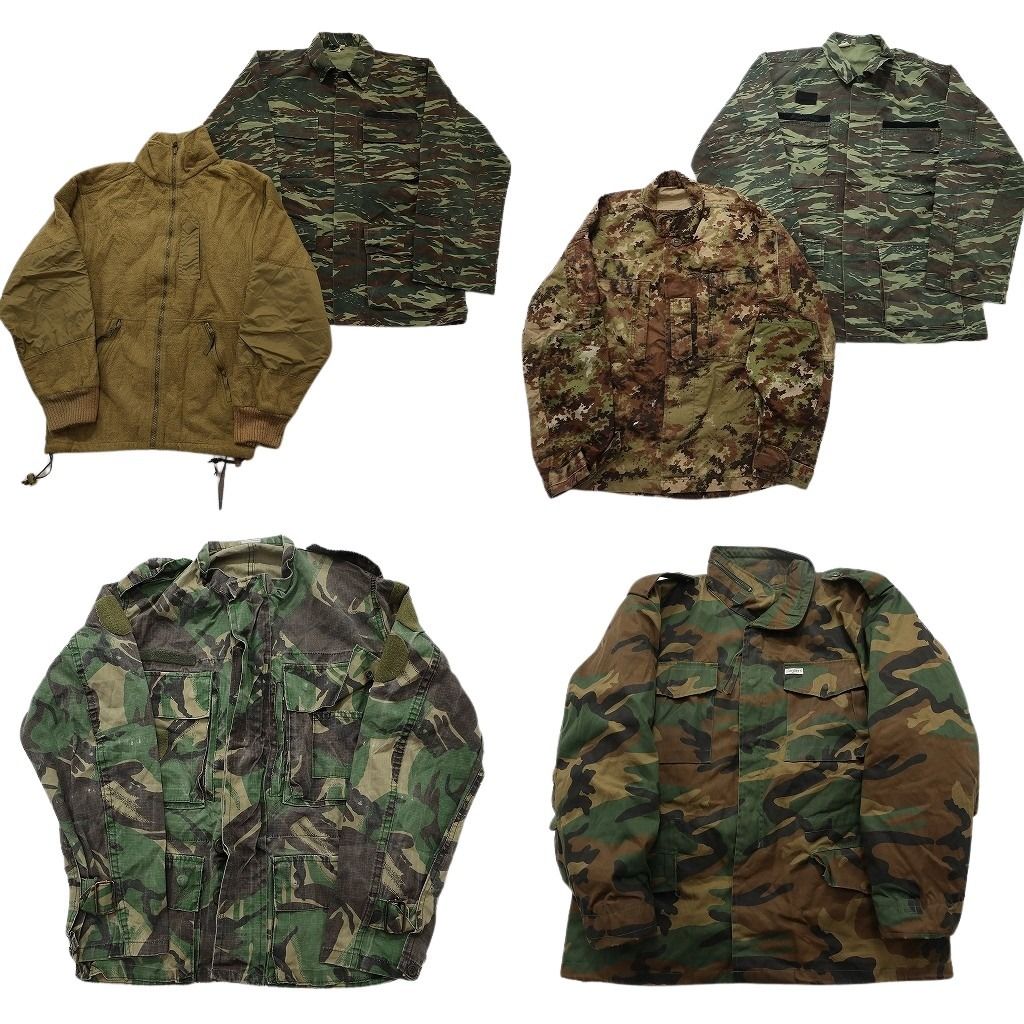古着卸 まとめ売り ユーロミリタリー ジャケット 6枚セット ( メンズ ) デジカモ カモ柄 スタンドカラー 中古 古着 NF2645