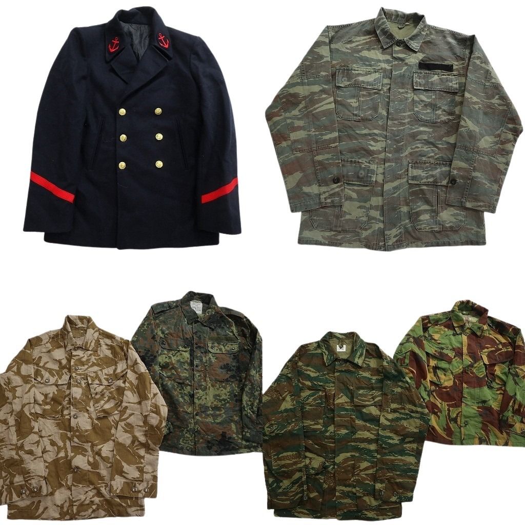 古着卸 ユーロミリタリー ジャケット 6枚セット ( メンズ ) ドイツ軍 イギリス軍 コンバットジャケット ダブルブレスト 中古 古着 NF2670