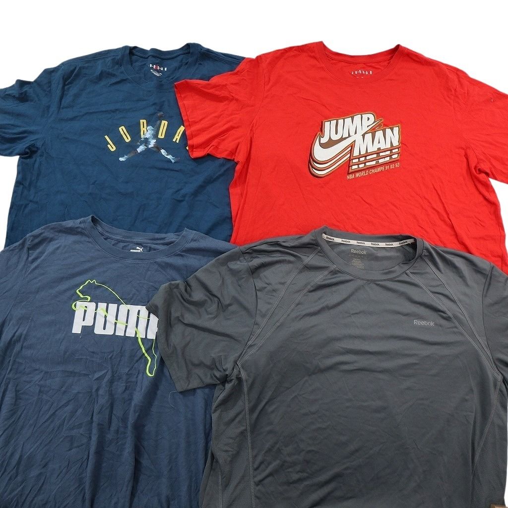 古着卸 まとめ売り ブランドMIX Tシャツ 15枚セット ( メンズ 2XL ) チャンピオン リーボック アディダス ジョーダン 中古 古着 NF2700