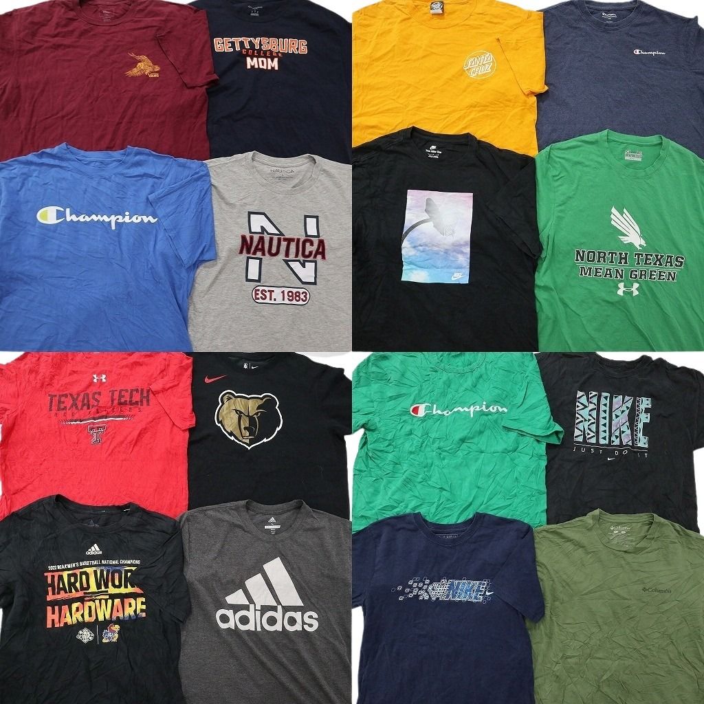 古着卸 まとめ売り ブランドMIX Tシャツ 16枚セット ( メンズ L ) コロンビア チャンピオン ナイキ プロチーム NBA 中古 古着 NF2704