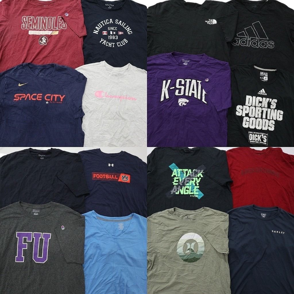 古着卸 まとめ売り ブランドMIX Tシャツ 16枚セット ( メンズ XL ) アバクロ エルエルビーン ノーティカ ナイキ チャンピオン 中古 NF2712