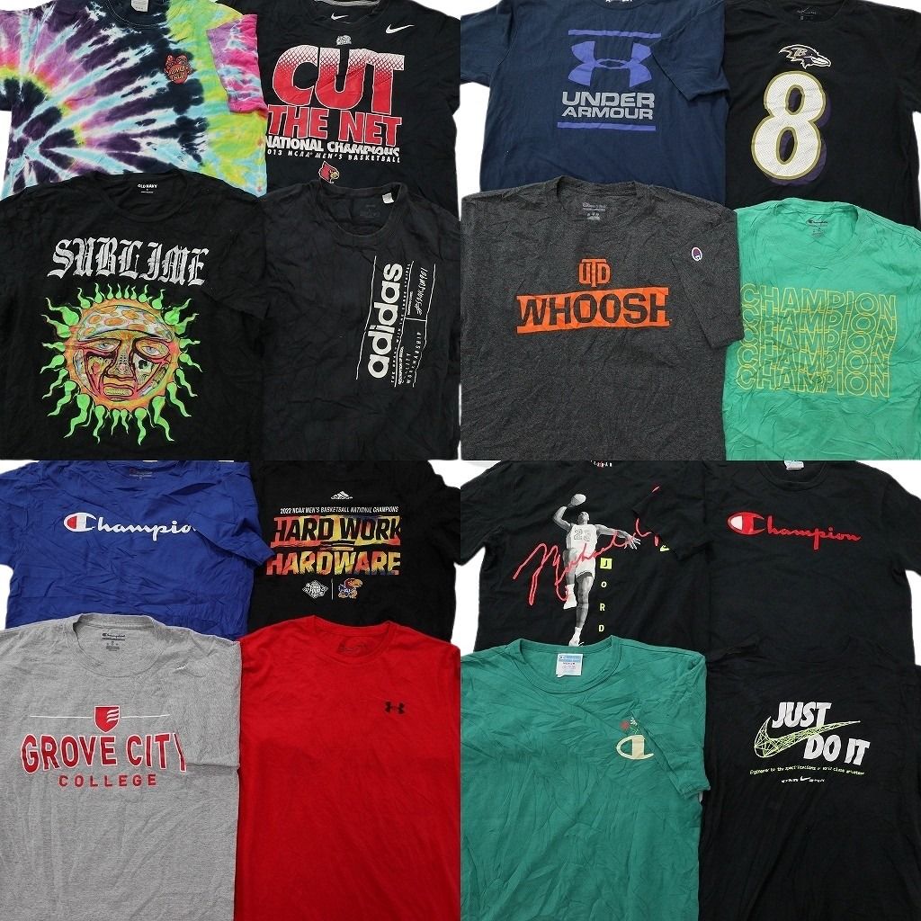 古着卸 まとめ売り ブランドMIX Tシャツ 16枚セット ( メンズ M ) アディダス ナイキ チャンピオン ジョーダン 中古 古着 NF2715
