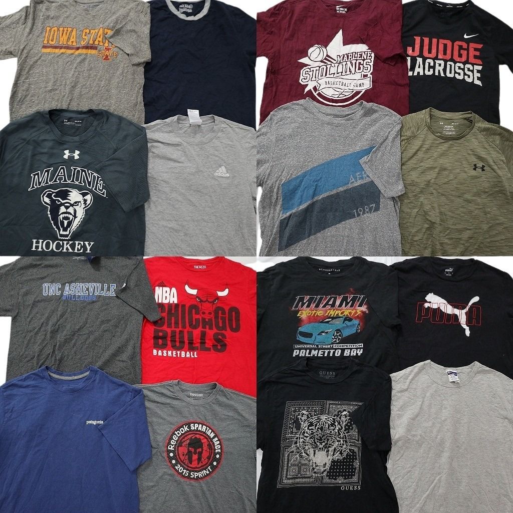 古着卸 まとめ売り ブランドMIX Tシャツ 16枚セット ( メンズ M ) エアロポステール チャンピオン ナイキ GUESS 中古 古着 NF2716