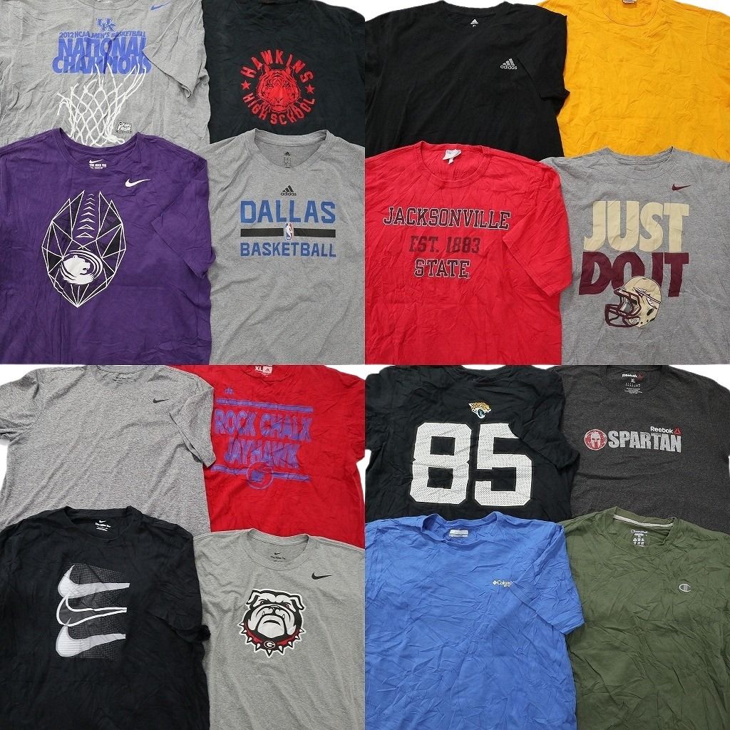 古着卸 まとめ売り ブランドMIX Tシャツ 16枚セット ( メンズ XL ) コロンビア チャンピオン ナイキ リーボック 中古 古着 NF2717