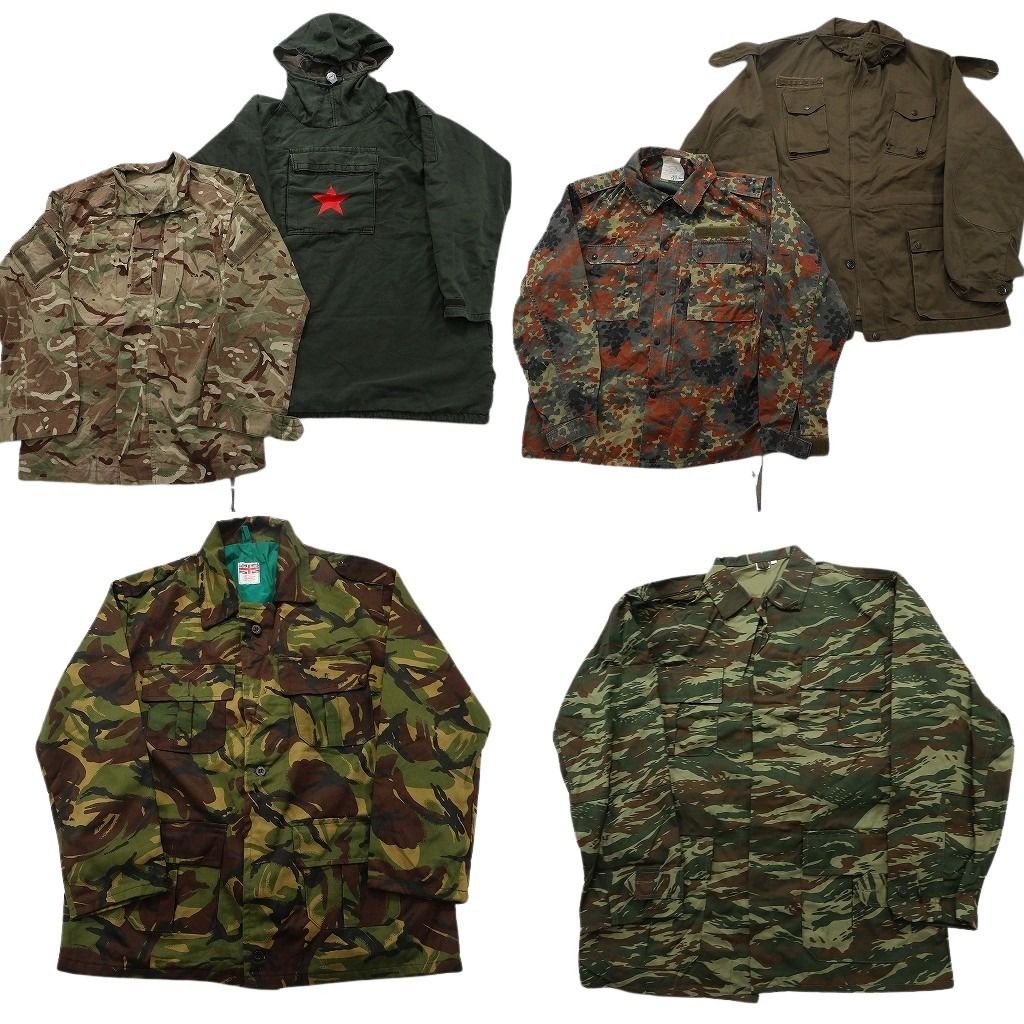 古着卸 まとめ売り ユーロミリタリー ジャケット 6枚セット ( メンズ ) イギリス軍 フレクターカモ プルオーバー 中古 古着 NF2739