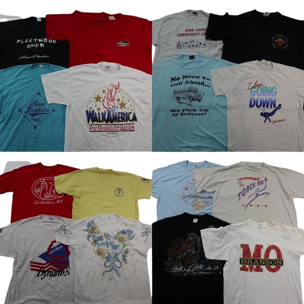 古着卸 まとめ売り ヴィンテージ シングルステッチ Tシャツ 16枚セット ( メンズ XL ) アディダス フルーツオブザルーム 中古 古着 NF2786