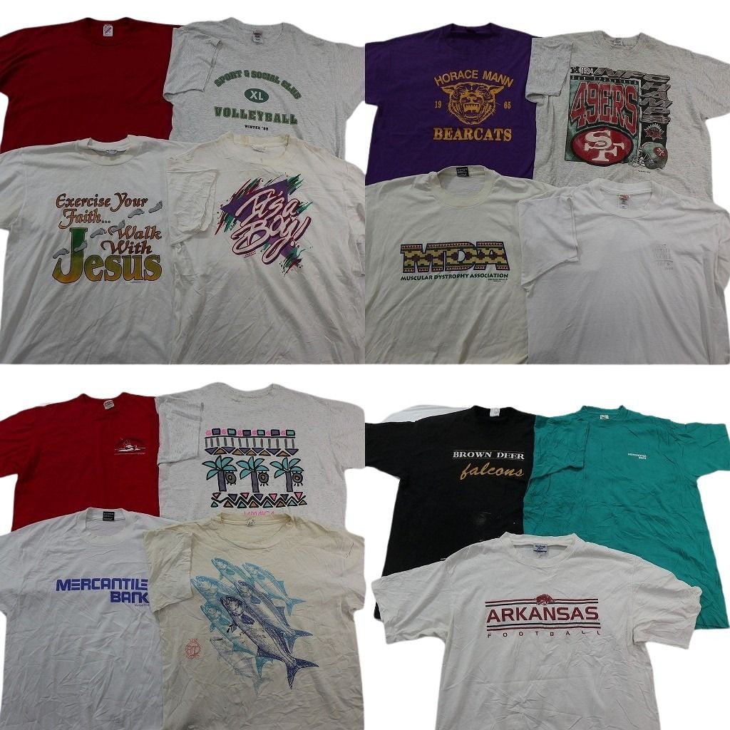 古着卸 ヴィンテージ シングルステッチ Tシャツ 16枚セット ( メンズ XL ) リーボック アニマル 動物 プロチーム NFL 中古 古着 NF2792