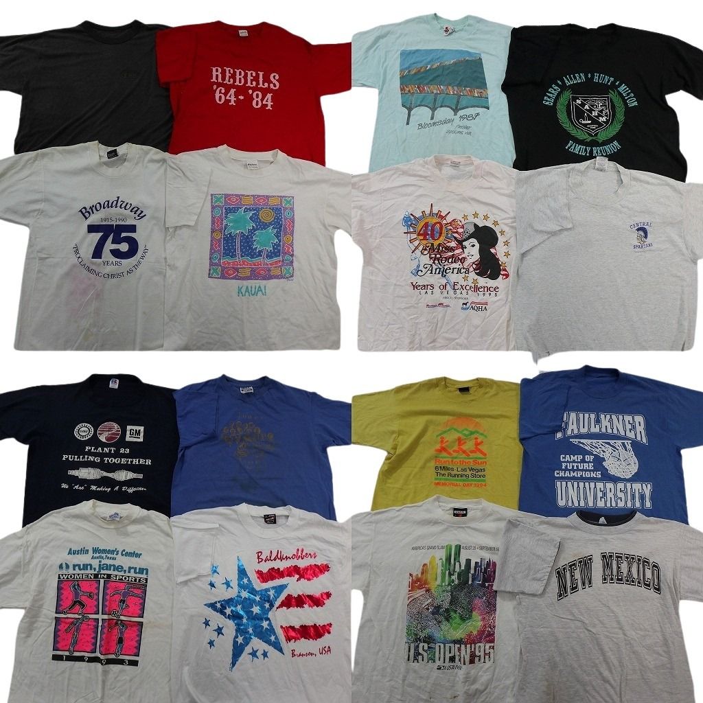 古着卸 まとめ売り ヴィンテージ シングルステッチ Tシャツ 16枚セット ( メンズ L ) ラッセル ジャージーズ アーチロゴ 中古 古着 NF2798