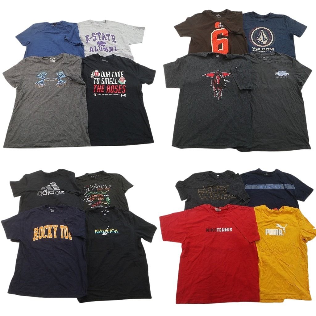 古着卸 まとめ売り ブランドMIX Tシャツ 16枚セット ( メンズ L ) エアロポステール アディダス ノーティカ ナイキ 中古 古着 NF2802
