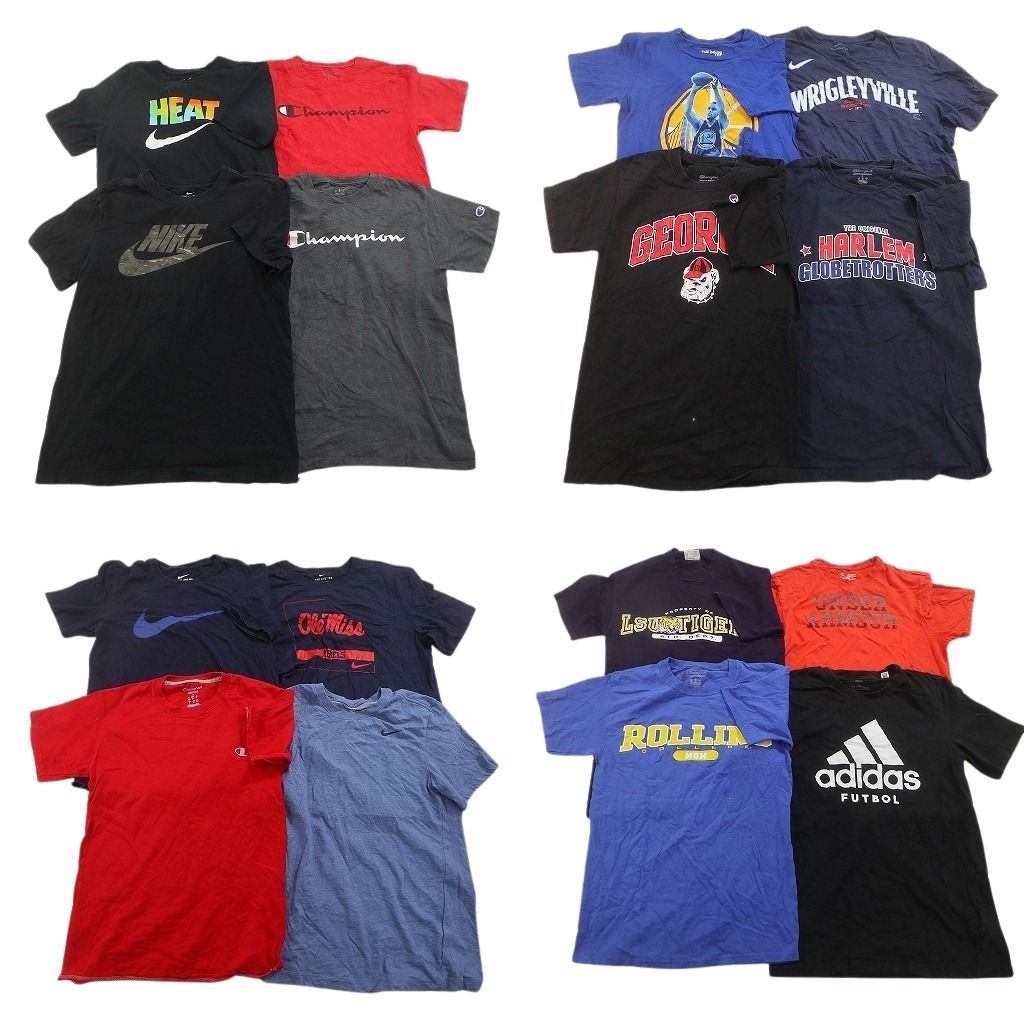 古着卸 まとめ売り ブランドMIX Tシャツ 16枚セット ( メンズ S ) チャンピオン ナイキ アディダス カレッジ風 中古 古着 NF2806