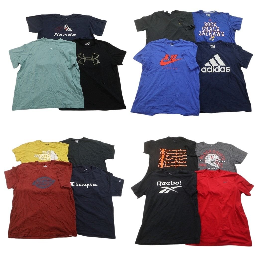 古着卸 まとめ売り ブランドMIX Tシャツ 15枚セット ( メンズ XL ) ノースフェイス チャンピオン ディッキーズ 中古 古着 NF2811