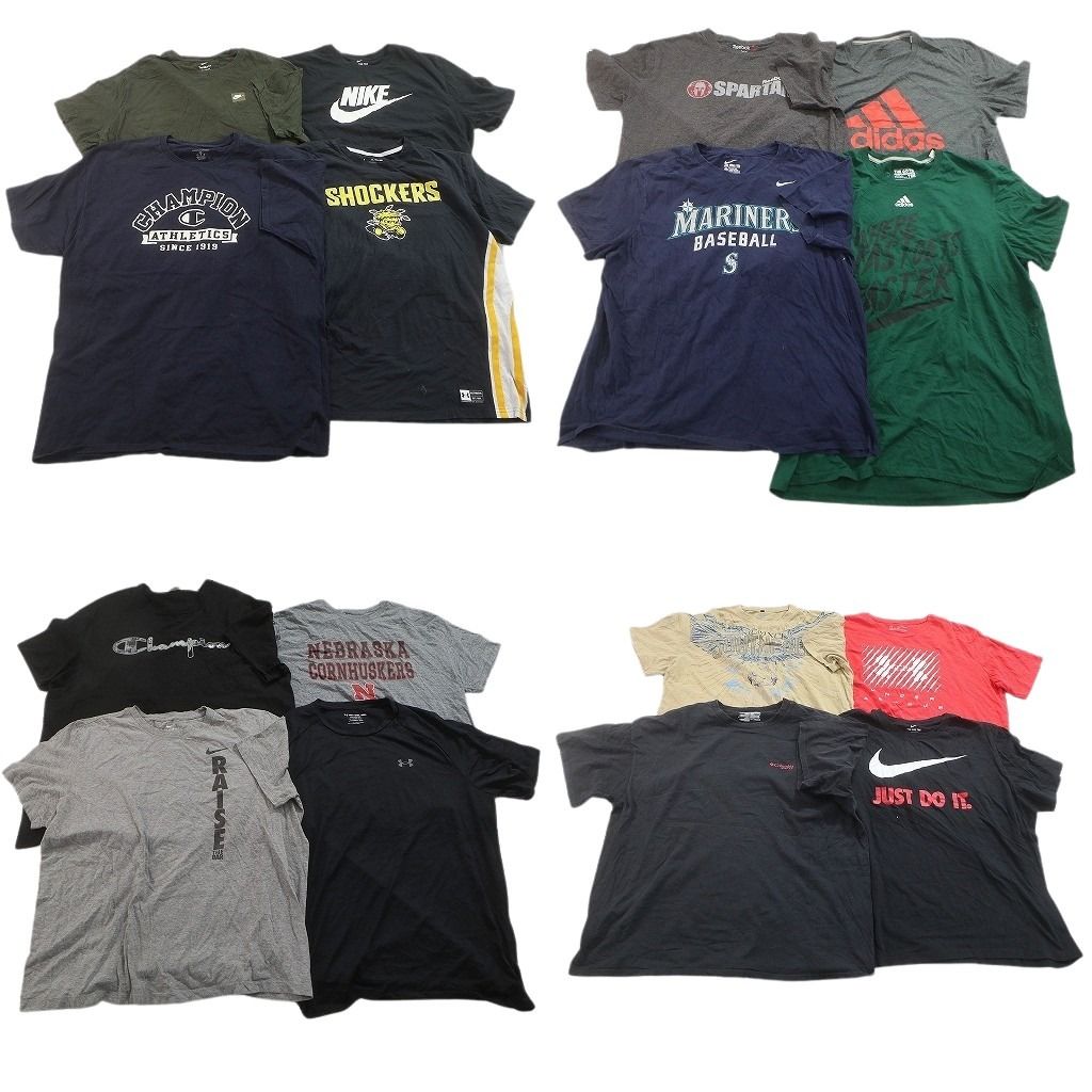 古着卸 まとめ売り ブランドMIX Tシャツ 16枚セット ( メンズ 2XL ) コロンビア ナキ アディダス リーボック 中古 古着 NF2813