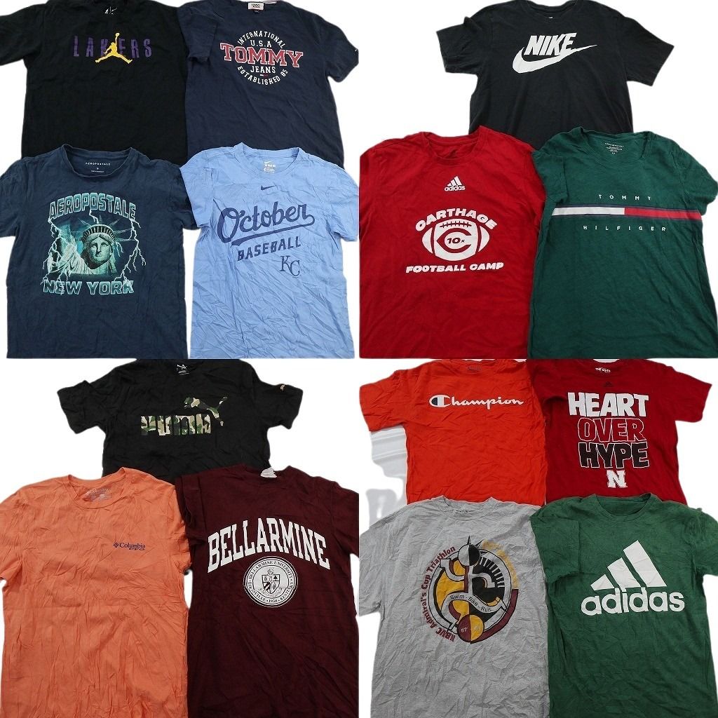 古着卸 まとめ売り ブランドMIX Tシャツ 14枚セット ( メンズ S ) コロンビア ナイキ チャンピオン エアロポステール 中古 古着 NF2821