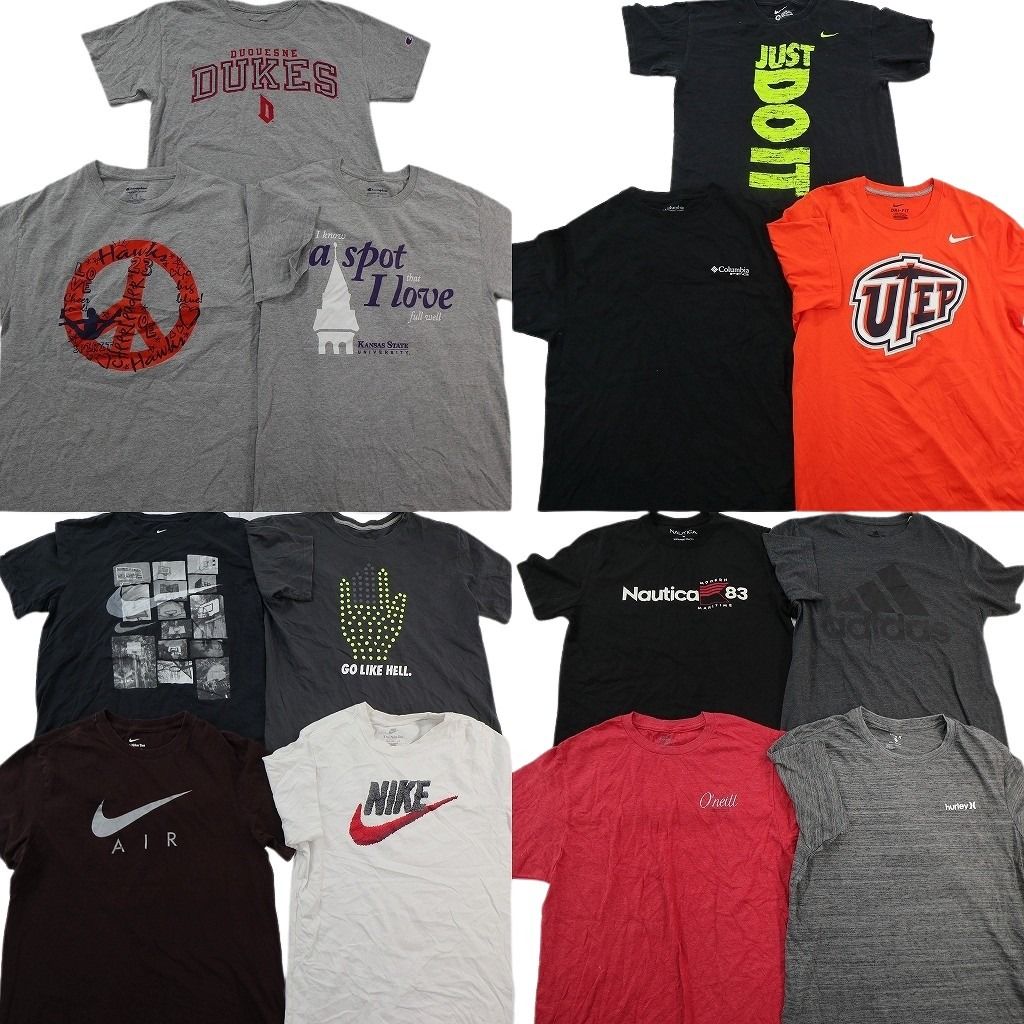 古着卸 まとめ売り ブランドMIX Tシャツ 14枚セット ( メンズ M ) コロンビア ナイキ チャンピオン ノーティカ 中古 古着 NF2823