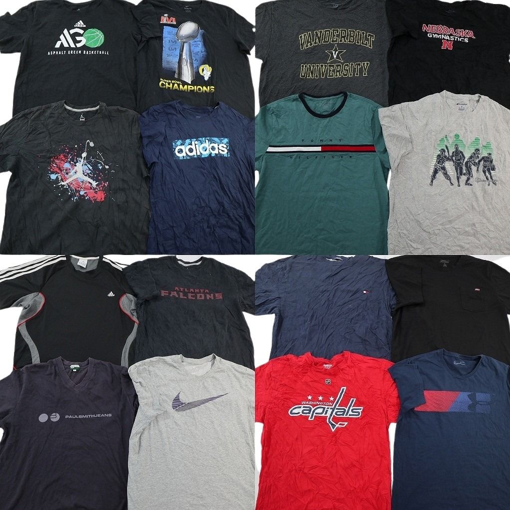 古着卸 まとめ売り ブランドMIX Tシャツ 16枚セット ( メンズ XL ) トミー フラッグタグ ポールスミス ディッキーズ 中古 古着 NF2825