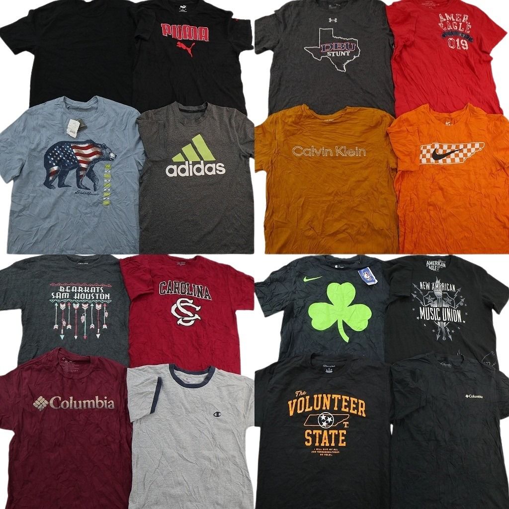 古着卸 まとめ売り ブランドMIX Tシャツ 16枚セット ( メンズ M ) デッドストック コロンビア カルバンクライン 中古 古着 NF2830