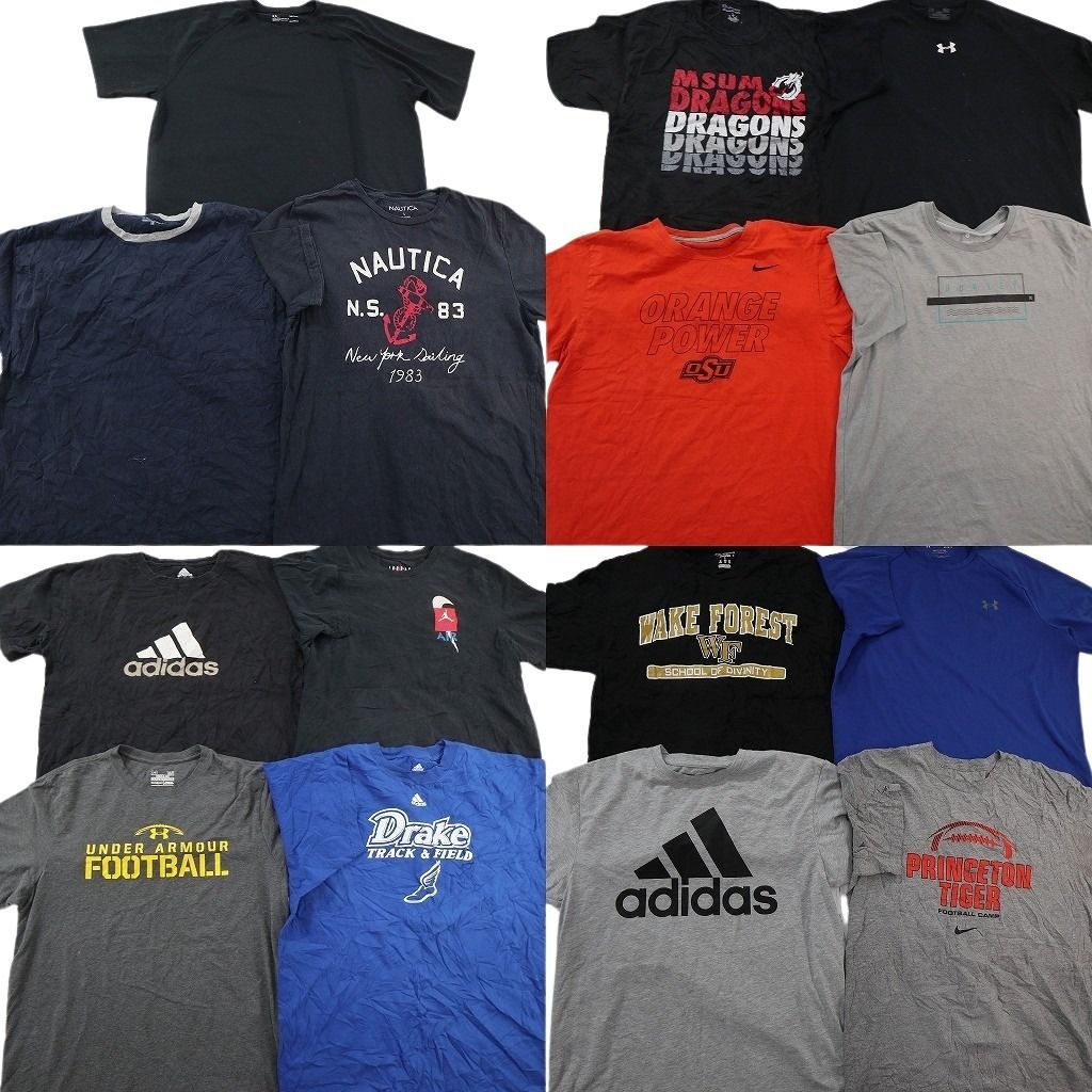 古着卸 まとめ売り ブランドMIX Tシャツ 15枚セット ( メンズ L ) ナイキ アディダス ジョーダン チャンピオン 中古 古着 NF2834