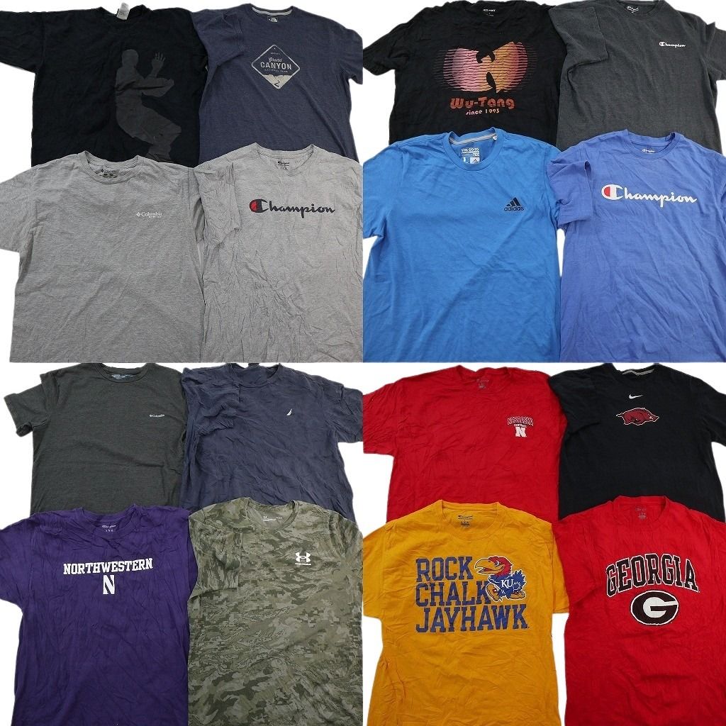 古着卸 まとめ売り ブランドMIX Tシャツ 16枚セット ( メンズ L ) コロンビア ノースフェイス チャンピオン 中古 古着 NF2835