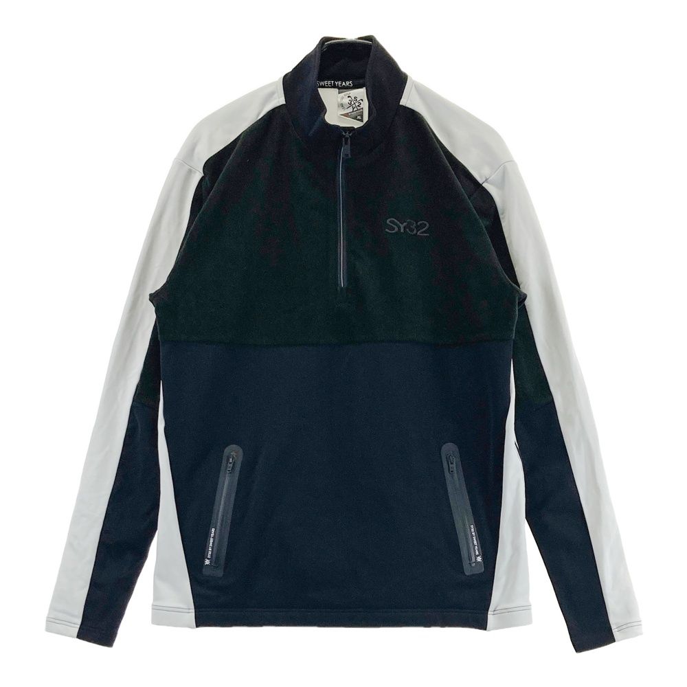サイズ：XL SY32 BY SWEET YEARS GOLF エスワイサーティトゥ 裏起毛 切替 ハーフジップ 長袖ブルゾン グレー系 [240101708379] ゴルフウェア メンズ ストスト