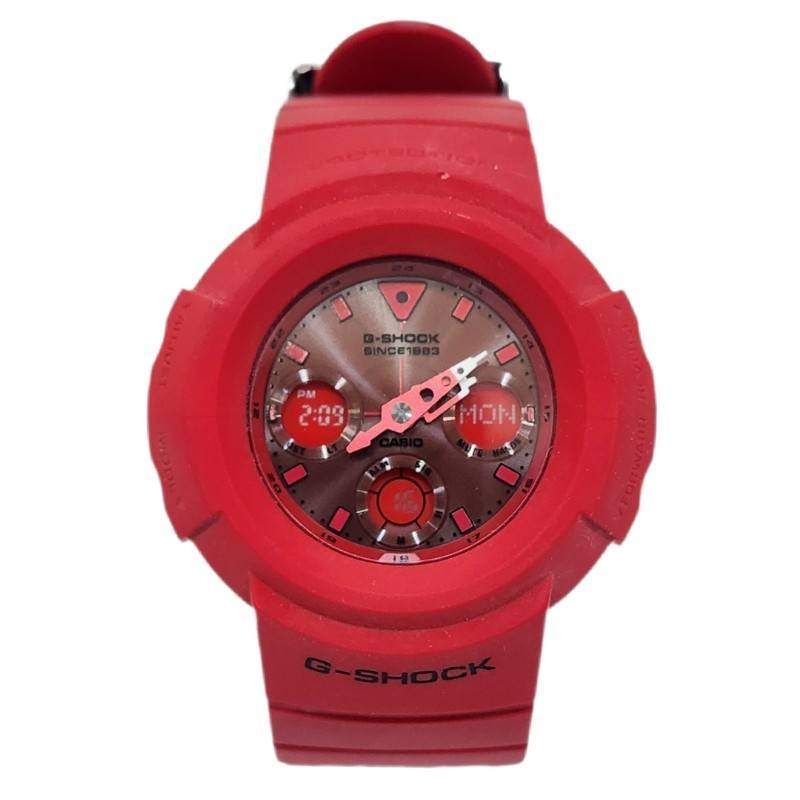 CASIO カシオ RED OUT 35周年記念 レッドアウト AWG-M535C ソーラー電波クォーツ レッド文字盤 動作確認済み 【中古】 12605K235