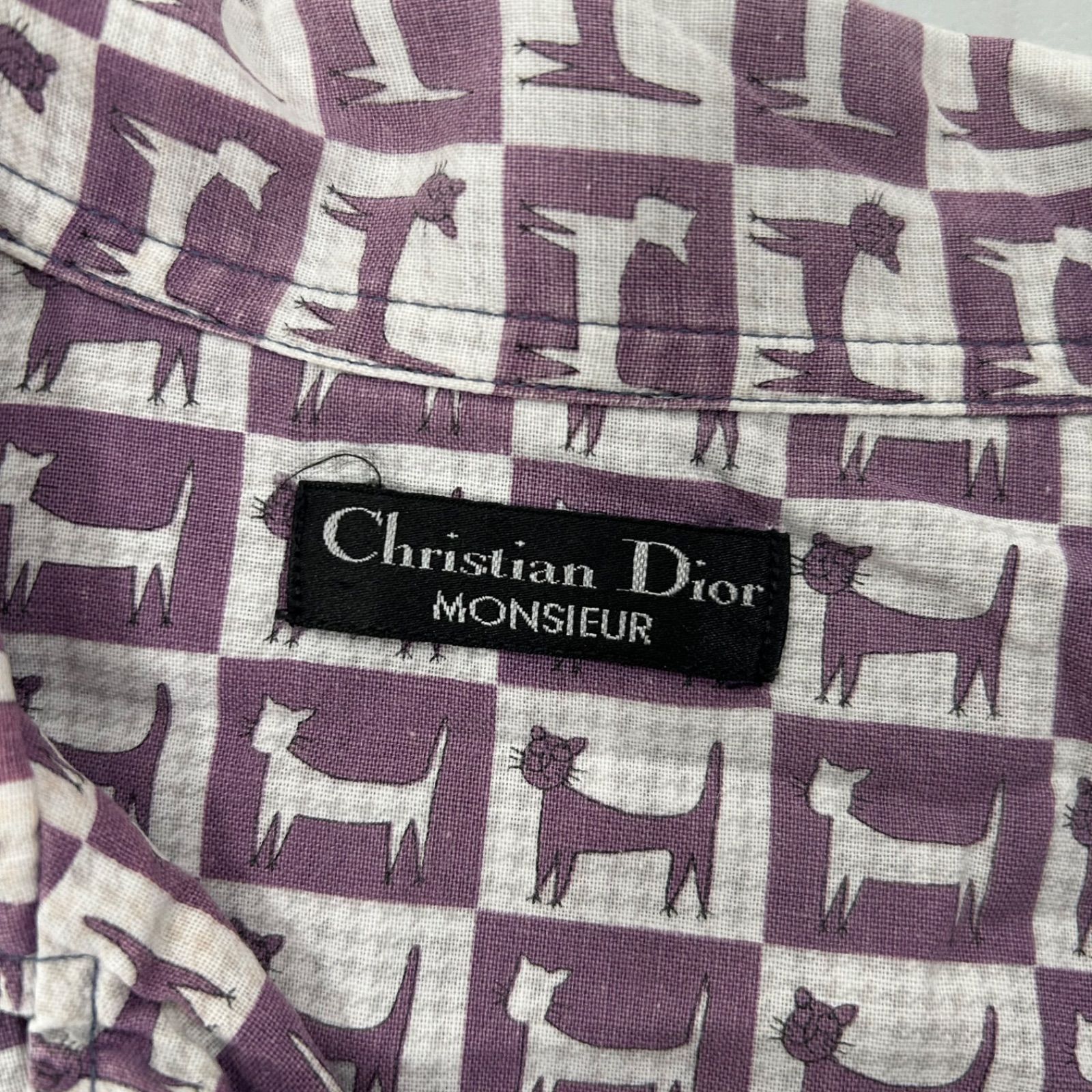 Christian Dior ディオール パジャマセットアップ 猫柄 キャット 紫