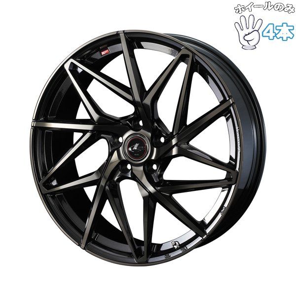 16インチ アルミホイール 5穴114.3 | ウェッズ レオニス IT パールブラックミラーカット/チタントップ 6.5J 4本
