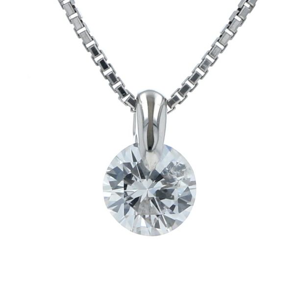 Pt850 Pt900 プラチナ ネックレス ダイヤモンド 1.001ct カラーE I1 一粒石 ソリティア 大粒 43cm 鑑定書【新品仕上済】【zz】【中古】