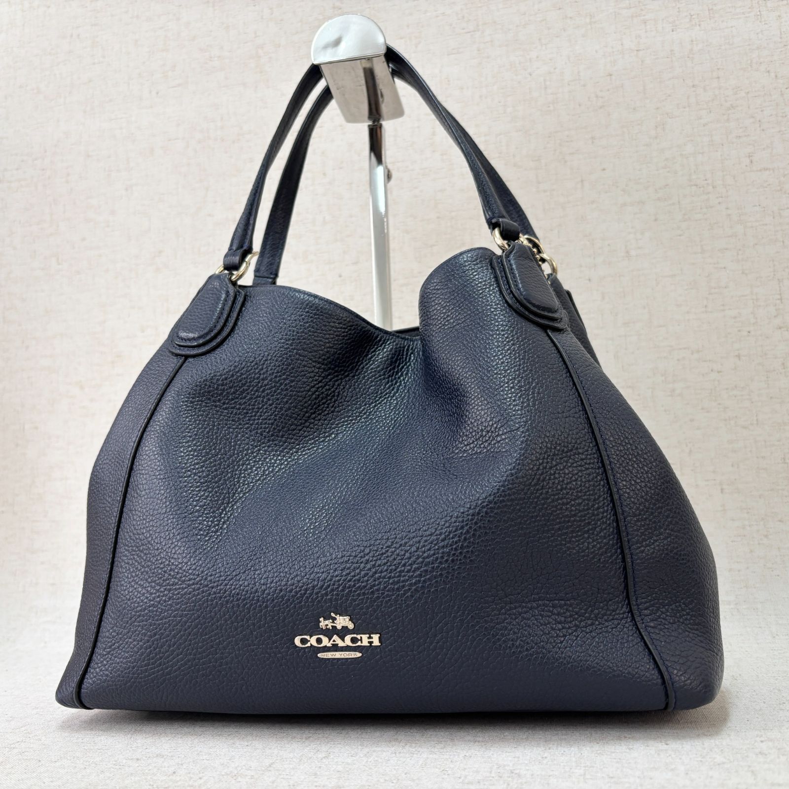 ぬとぬと様　COACH コーチ　トートバッグ　べゲット　レザー　ネイビー COACH コーチ トートバッグ レザー ソフトレザー ネイビー 肩掛け可