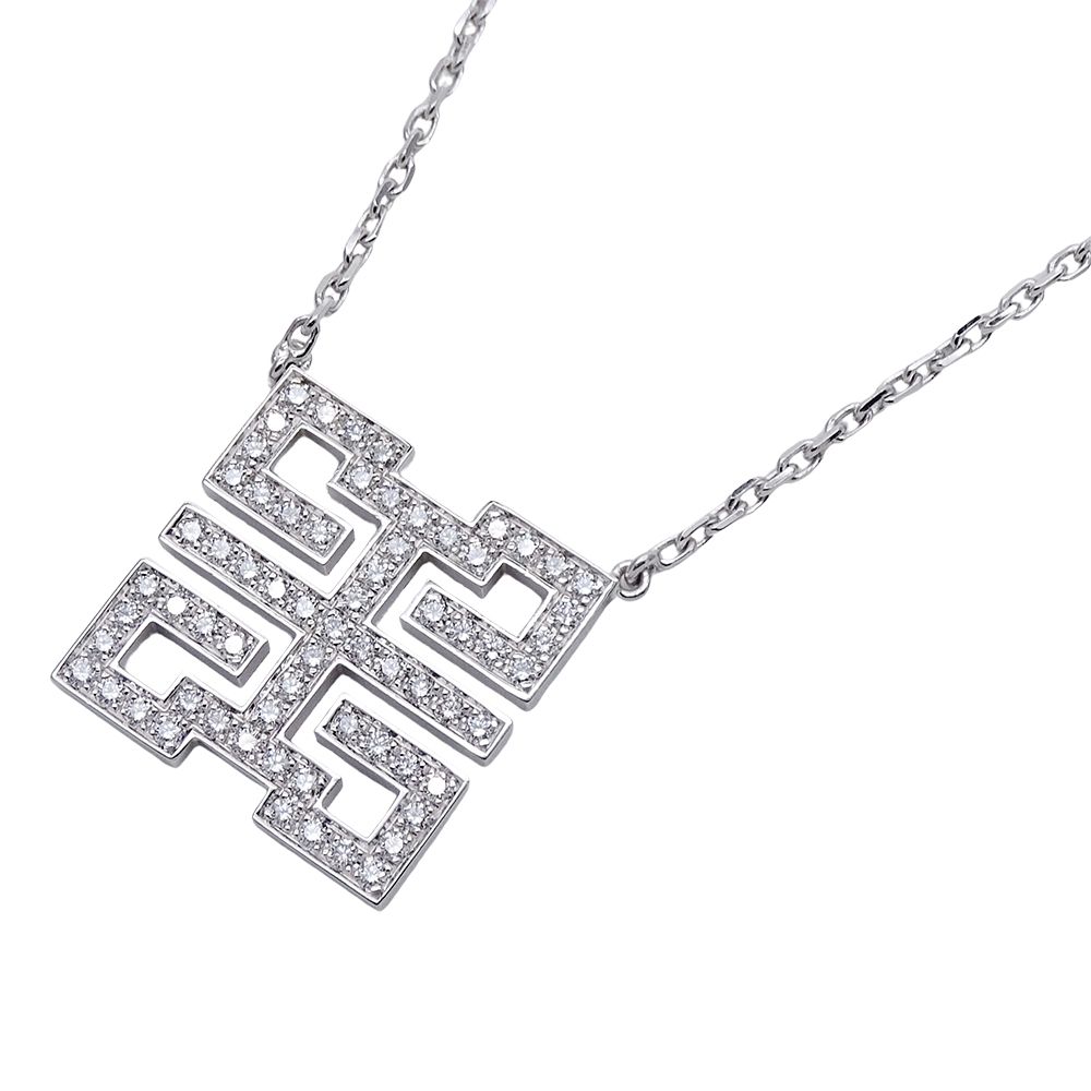 カルティエ Cartier ネックレス レディース ブランド 750WG ダイヤモンド ドラゴンミニ ウィッシュノット ホワイトゴールド ジュエリー 磨き済み 【中古】