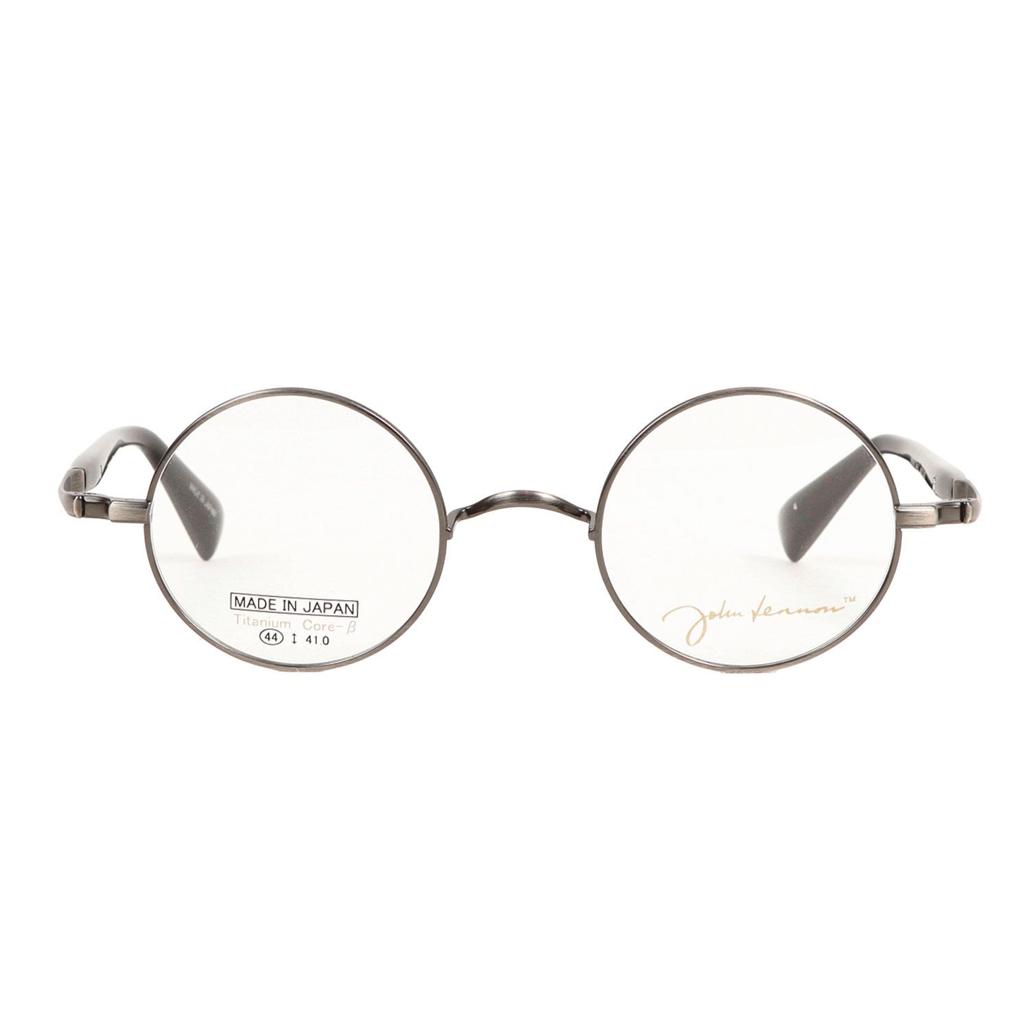 John Lennon ジョンレノン | ラウンドレンズ サングラス (JL-1118 Titanium Core-β) | ブラックフレーム クリアレンズ | 44□23-147 | 日本製 ブランド 眼鏡【メンズ】【中古】