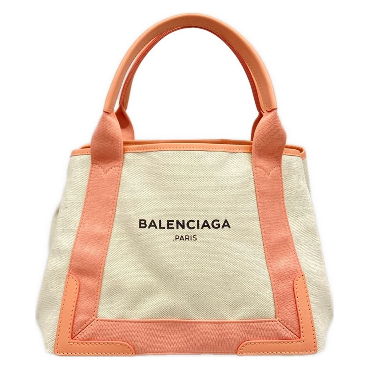 BALENCIAGA(バレンシアガ) トートバッグ ネイビーカバスS 339933 ベージュ×ピンク レザー