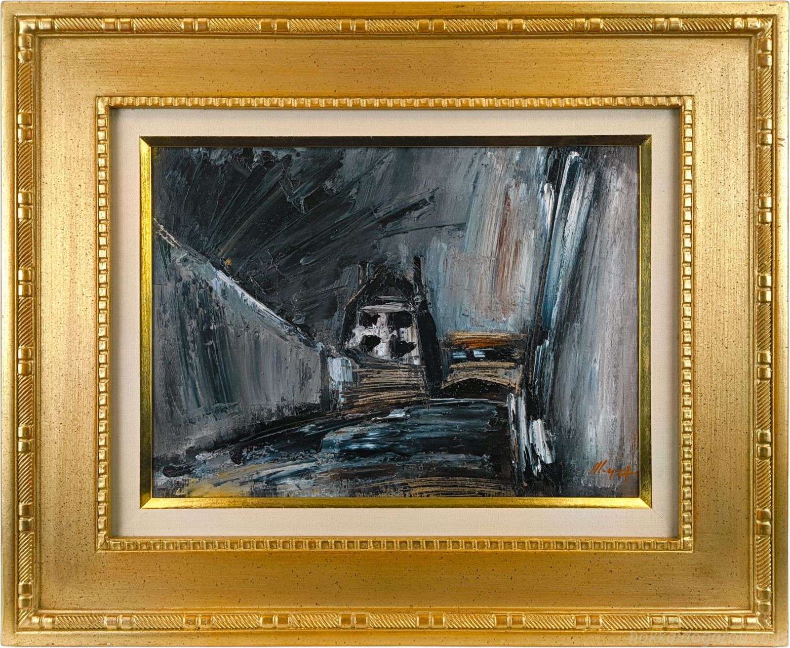 湯沢正臣 「パリ風景」 油絵・油彩画 絵画