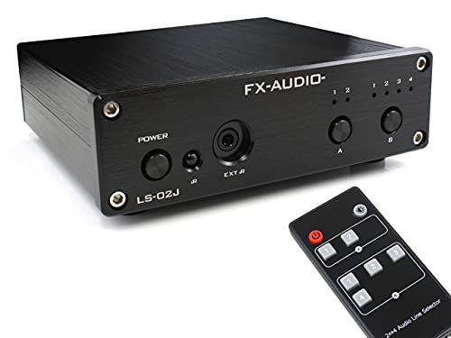 【新品】FX-AUDIO- LS-02J [ブラック]リモコン対応 2:4 Multiple Audio Line Selector RCA 切替器 セレクター e64a5609