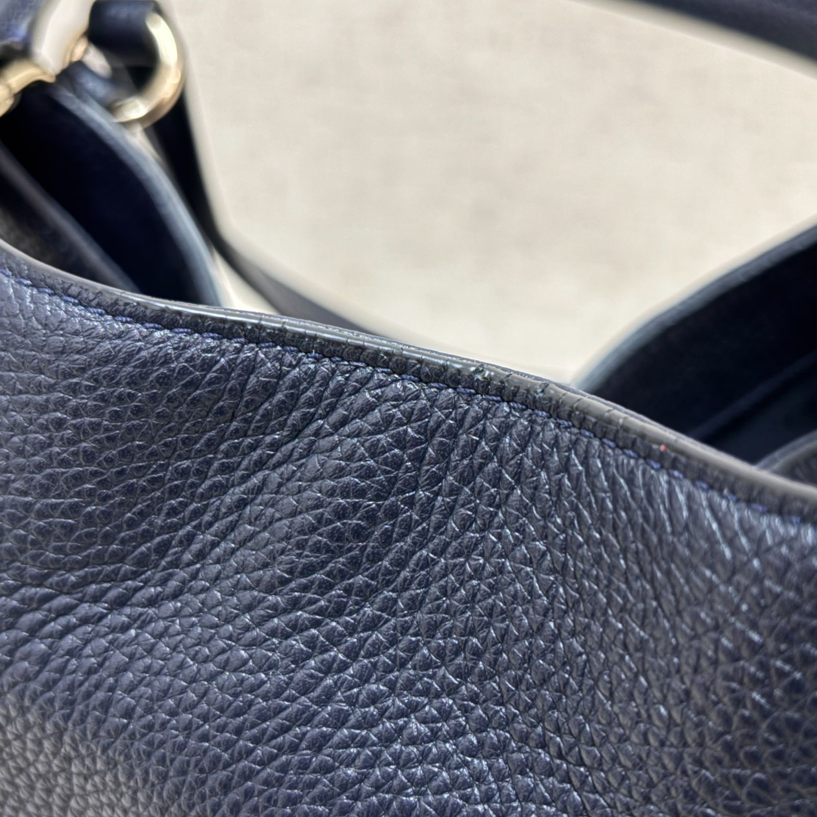 COACH コーチ トートバッグ レザー ソフトレザー ネイビー 肩掛け可