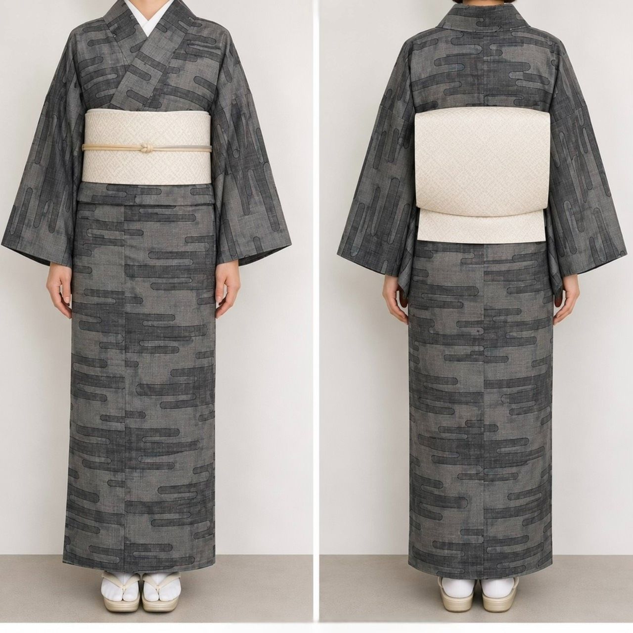K247 美品 大島紬 しつけ糸付き エ霞 正絹 和装 和服 着物 - メルカリ