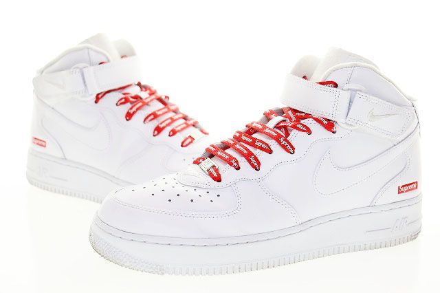 ナイキ NIKE × SUPREME AIR FORCE 1 MID SP WHITE 27.5cm FZ8784-100 エアフォース ミッド シュプリーム ホワイト スニーカー ホワイト 白 【ブランド古着ベクトル】【中古】☆AA★▲■260616 11,880円