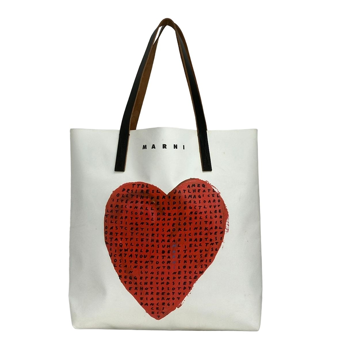 MARNI(マルニ) トートバッグ トライベッカ SHMPQ10A12 白×レッド×黒 ハート レザー