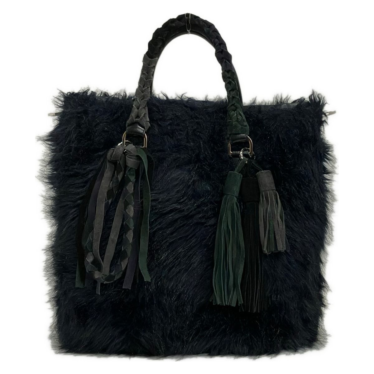 Sacai(サカイ) トートバッグ - ダークネイビー×黒×マルチ レザー