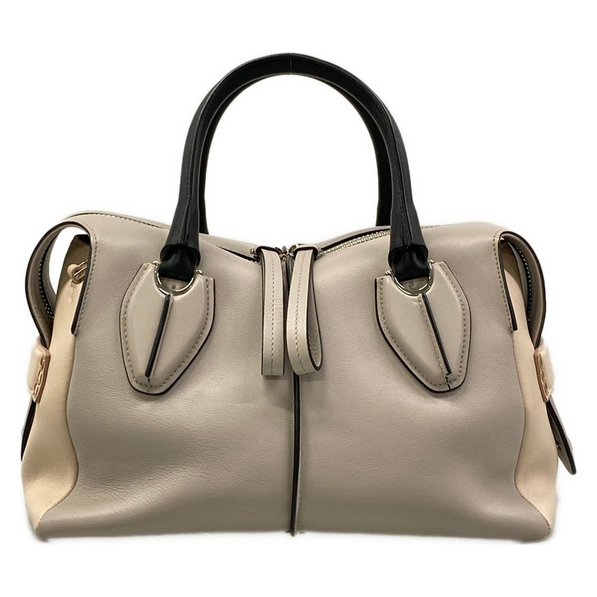 TOD'S(トッズ) ハンドバッグ Dスタイリングミニ グレーベージュ×ライトピンク×黒 レザー