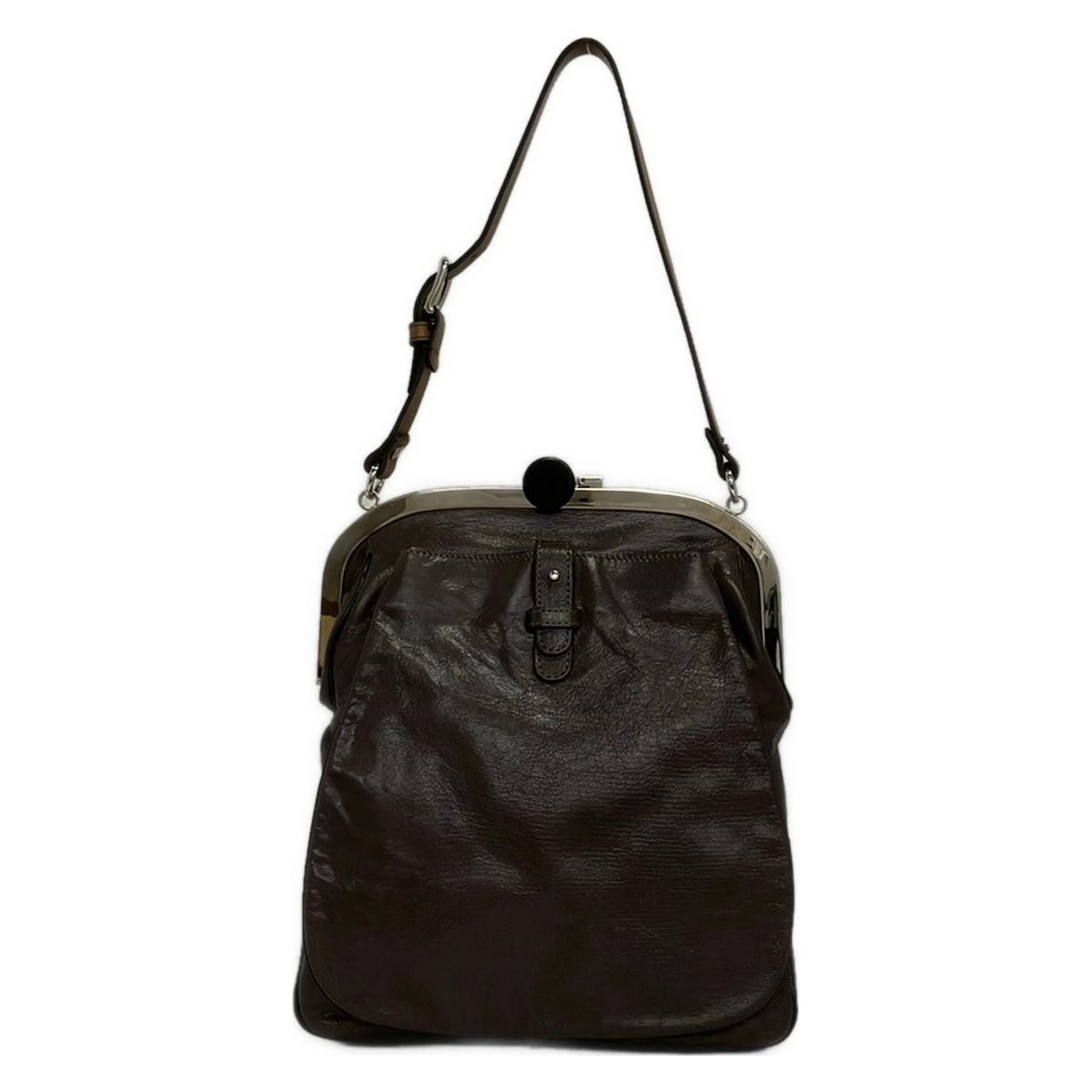 MARNI(マルニ) ショルダーバッグ - ダークブラウン×ブラウン がま口 レザー